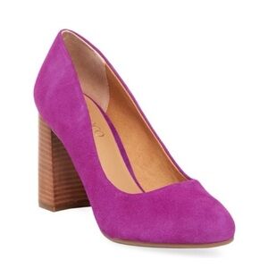 Franco Sarto Evie Womens Fuschia Heels Pump Suede Leather